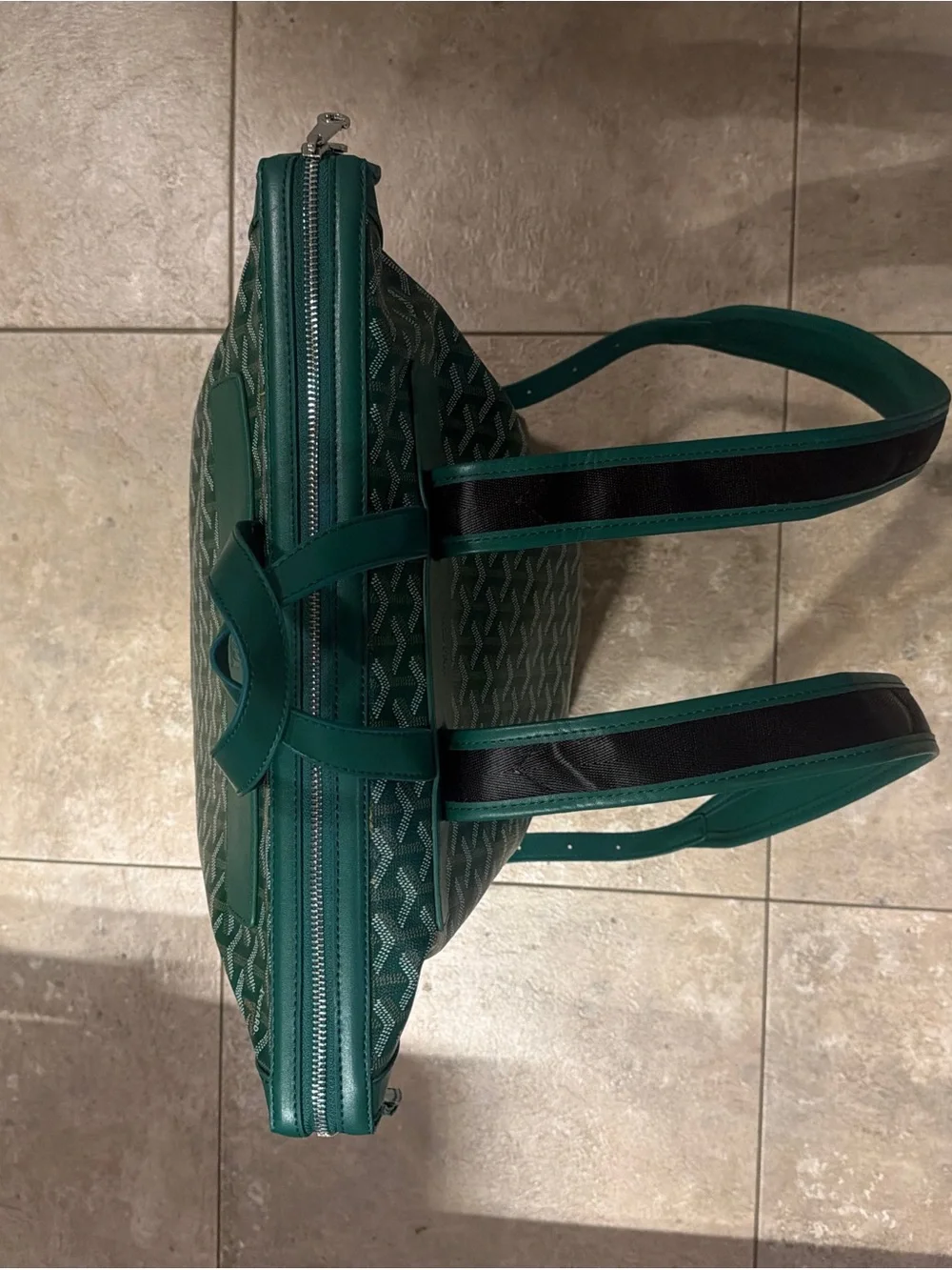 Green Patterned Backpack / Tote - Picture 3 of 6